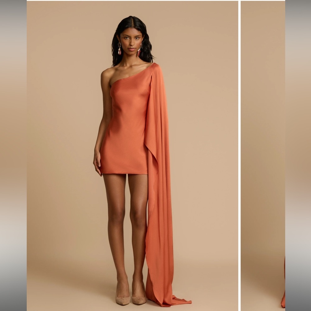 Orange Asymmetrical Backless Maxi Dress - ARCINA ORI CYRA DRESS
